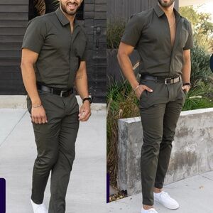 Romperjack Men’s The Maverick Jumpsuit Coveralls Boiler Suit Olive Green